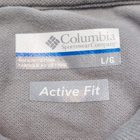 Columbia Men's Grey Short Sleeve Polo Shirt Active Fit Size L - Picture 5 of 13
